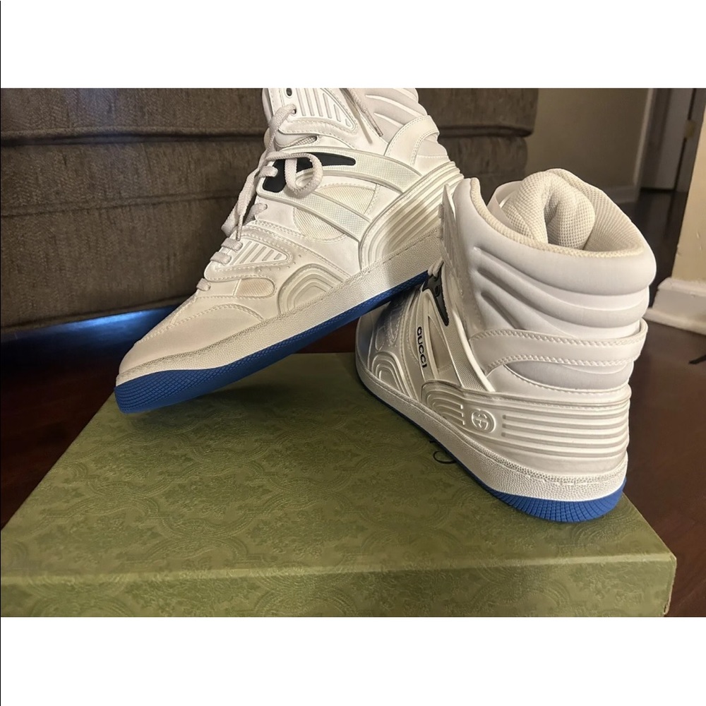 Brand New & Authentic Gucci Basketball Fashion Men White Sneakers Sz 12 13 $990